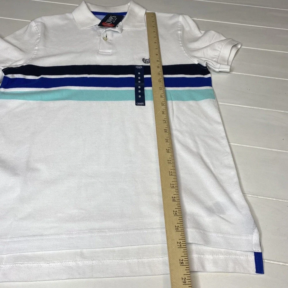 Chaps White Jersey Polo‎ Shirt Men's Size S